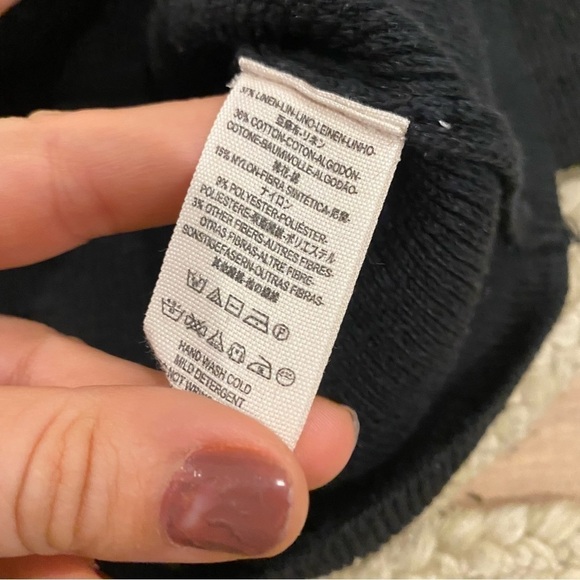 Free People Colorblock Long Sleeve Striped Linen Mini Sweater Dress Small - Picture 8 of 13